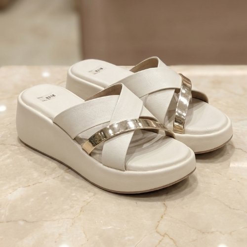 Ivory Glam Slide Sandals