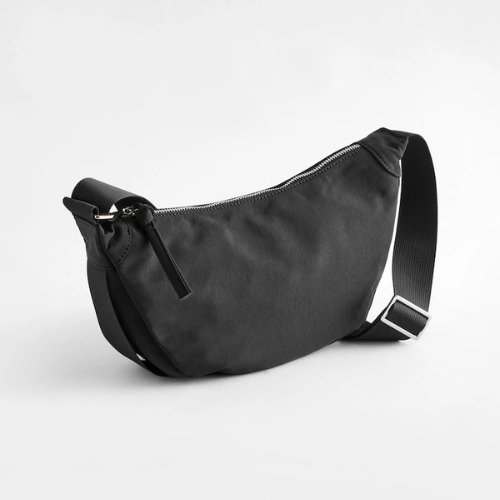 Black Fabric Sling Bag