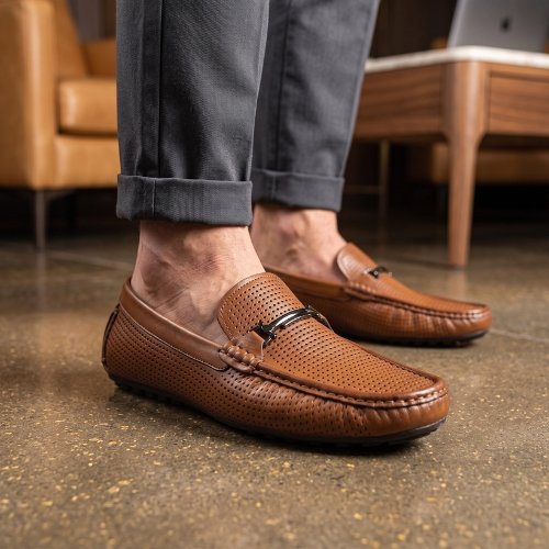Tan Driving Casual Shoes For Men